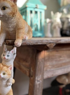 创意摆件家居饰品客厅桌面猫咪房间布置酒柜装饰品摆设节日礼物