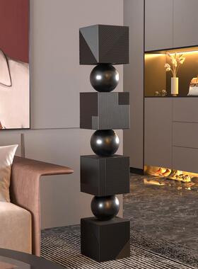 由居 无尽之柱落地摆件酒店雕塑售楼处走瞭玄关空间软装抽象异形