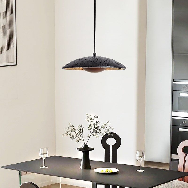 中古风高级感设计师复古黑洞石飞碟意式极简吧台卧室床头小吊灯,淘宝优惠券,粉丝福利购,淘宝优惠卷