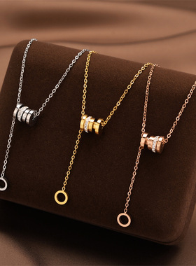 钛钢不掉色小蛮腰轻奢钛钢项链女小众高级设计感女锁骨链现货