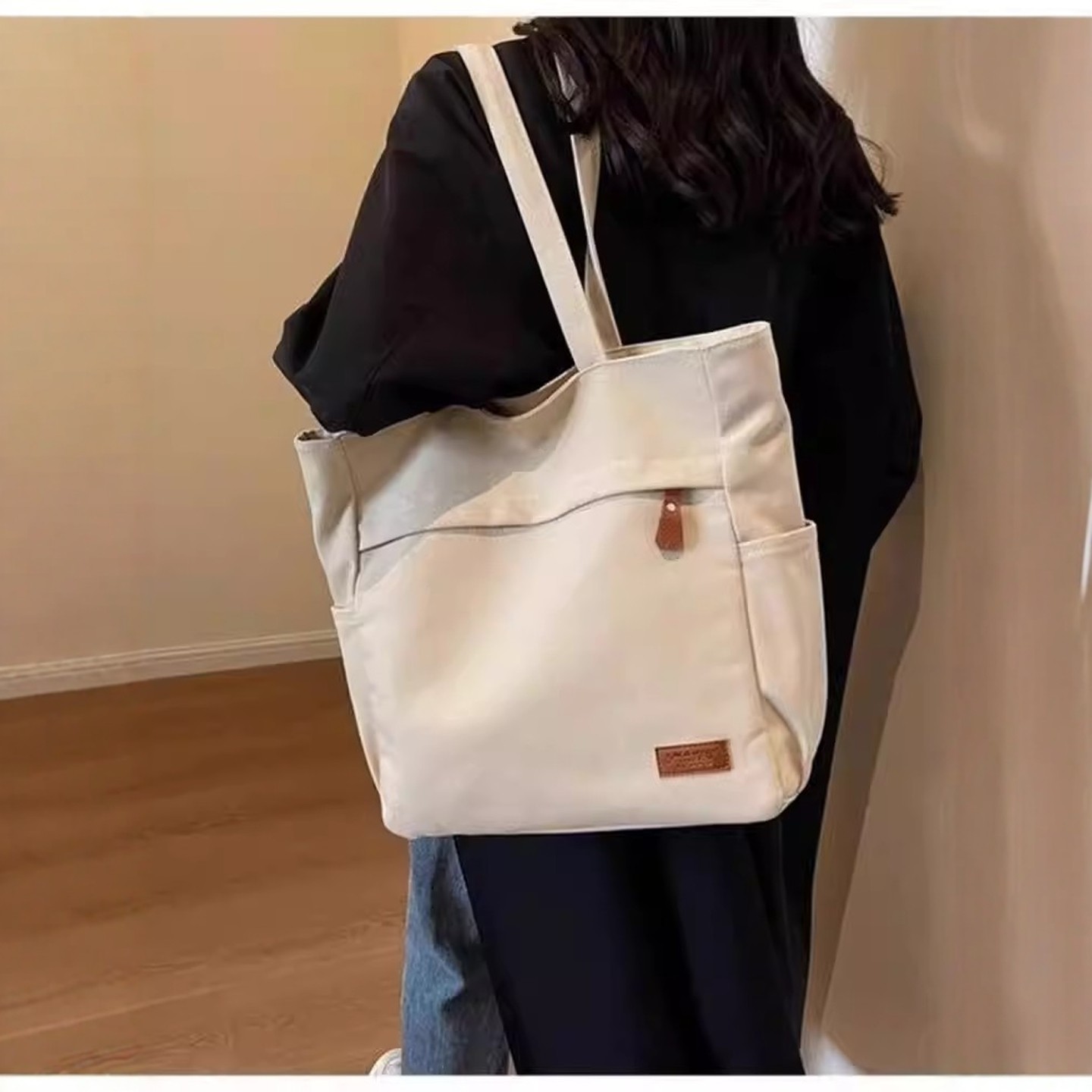 时尚大容量包包女大学生上课手提布袋上班帆布单肩通勤托特妈咪包,淘宝优惠券,粉丝福利购,淘宝优惠卷