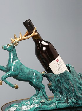 客厅酒柜装饰品马拉车酒架摆件家居北欧红酒瓶架家用创意摆设礼品