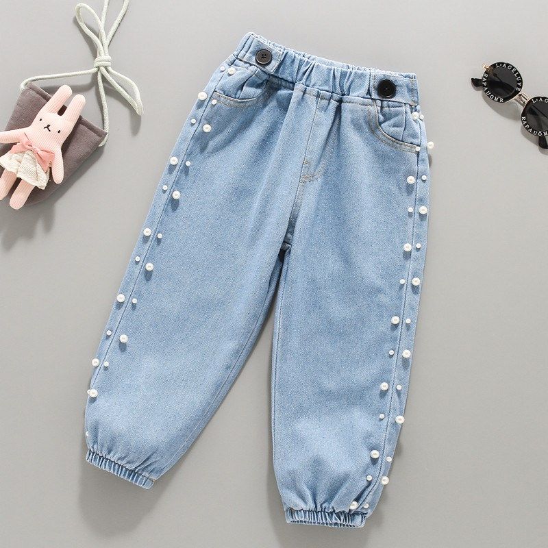女童秋款牛仔裤2024新款洋气长裤女大童童装春秋时尚秋装儿童裤子,淘宝优惠券,粉丝福利购,淘宝优惠卷