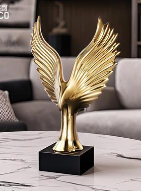 雄鹰展翅轻奢摆件招财电视柜家居装饰品陶瓷工艺品酒柜办公室摆设