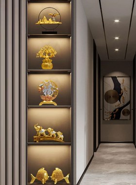 新中式高档套装家居玄关摆件客厅电视柜轻奢风办公室酒柜装饰品