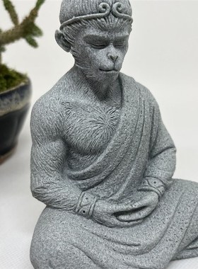 斗战胜佛孙悟空齐天大圣庭院鱼缸摆件创意水泥佛像极简家居造景