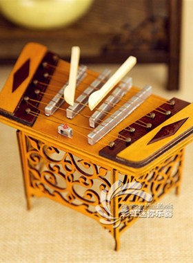 迷你扬琴模型民乐古筝模型送男女朋友老师客户中国民族特色礼物