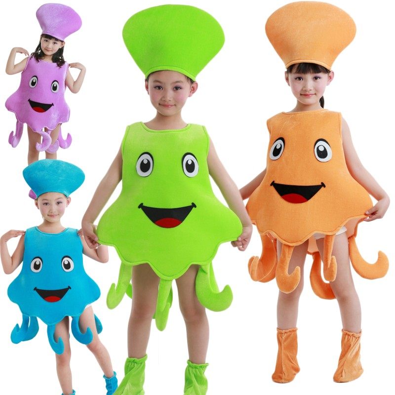 六一儿童海洋动物卡通表演服章鱼鱿鱼乌贼海底世界幼儿演出服装,淘宝优惠券,粉丝福利购,淘宝优惠卷