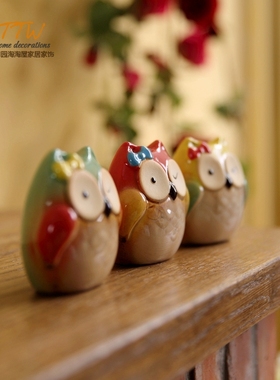 美式乡村家居 装饰品摆件 客厅书房 猫头鹰 软装饰品样板间摆件