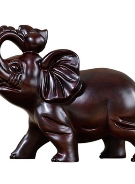实木大象一对动物客厅装饰品乔迁新居办公室饰品业礼品