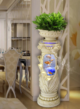 喷泉流水新家庭摆设创意家居客厅鱼缸中型室内装饰品欧式落地摆件