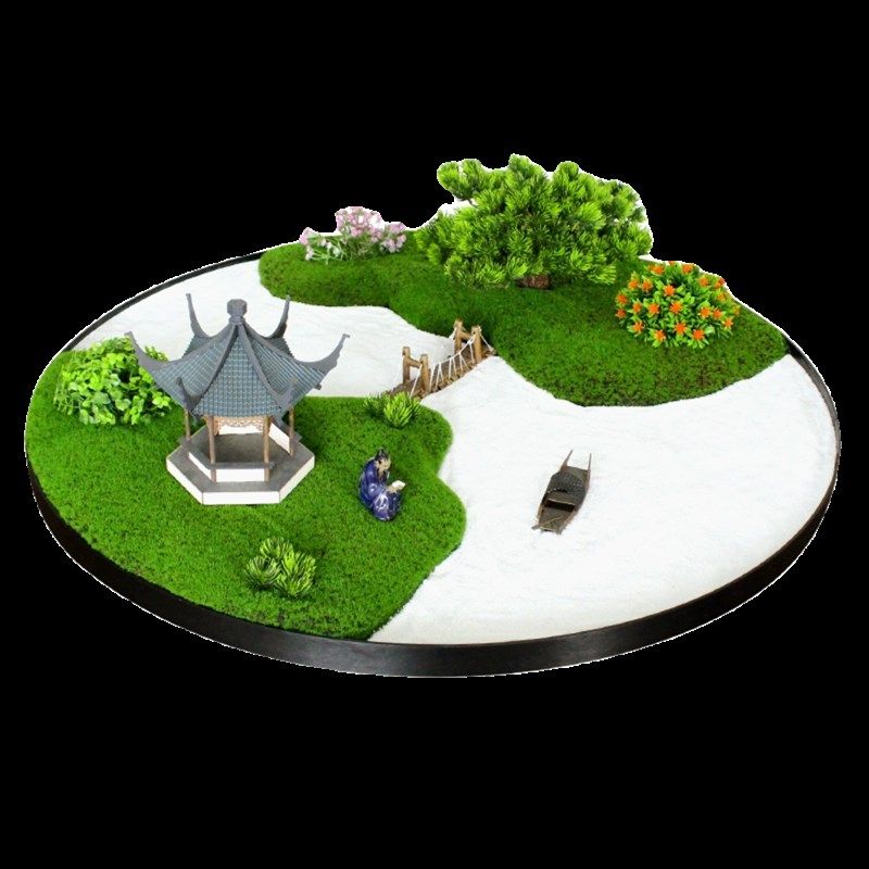 酒店餐桌转盘中间微缩景观造景装饰创意山水桌圆桌摆摆设,淘宝优惠券,粉丝福利购,淘宝优惠卷