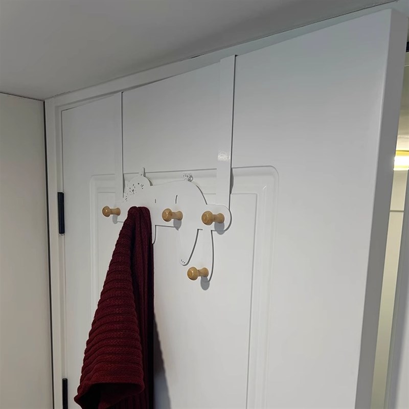 无痕门后挂钩家用免打孔卧室门z上置物架子壁挂创意连排挂架挂衣 - 图3