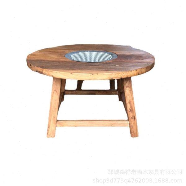 老榆木茶桌茶几旧门板榆木圆桌老榆木禅意茶台矮茶桌围炉桌火锅店,淘宝优惠券,粉丝福利购,淘宝优惠卷