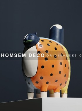 从上现代创意卡通大嘴唇猫桌面摆件抽象动物家居软装饰品玄关酒柜