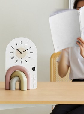 wozoom屋准法式奶油风家居摆件客厅玄关桌面座钟卧室创意装饰品