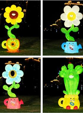 户外卡通花朵玻璃纤维雕塑花店公园园林海边风景区草坪网红打卡装