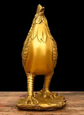 铜鸡摆件黄铜公鸡金鸡元宝鸡家居生肖吉祥物客厅装饰品工艺品摆设