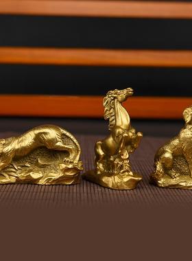 铜十二生肖摆件全套狗鼠铜牛鸡蛇马虎兔龙羊猴猪工艺品摆件