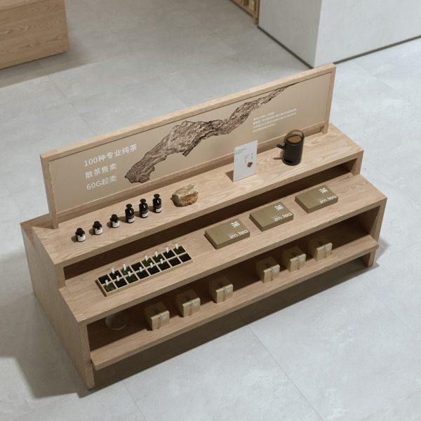 流水台中岛柜茶叶店礼品展示柜中式货架精油摆件商品陈列柜置物架,淘宝优惠券,粉丝福利购,淘宝优惠卷