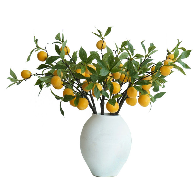杏子仿真果树枝客厅玄关装饰摆饰餐桌插装饰干燥假仿真水果,淘宝优惠券,粉丝福利购,淘宝优惠卷