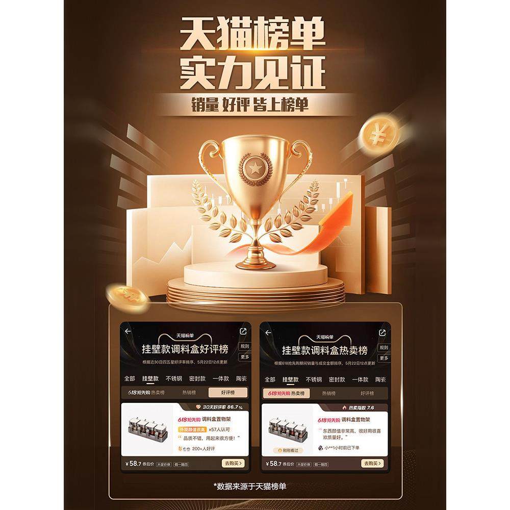 佐料调料盒置物架组合套装调味罐瓶收纳架厨房家用墙壁挂盐罐密封 - 图0