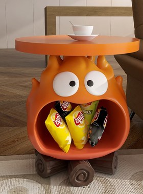 艺术卡西法大型客厅沙发电视柜旁边落地置物零食架装饰品边几