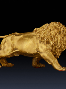 铜狮子摆件 纯铜狮一对家居饰品 家用客厅玄关办公室桌面开业礼品