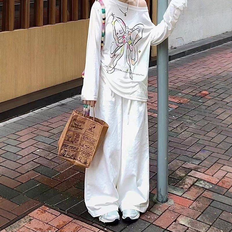 白色大裤脚阔腿牛仔裤女秋季新款设计感高腰宽松显瘦垂感直筒裤子,淘宝优惠券,粉丝福利购,淘宝优惠卷