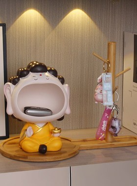 创意如来玄关钥匙收纳摆件可爱手工佛系客厅酒柜家居摆设装饰品