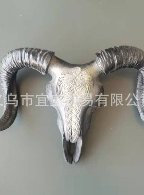新款牛头星辰摆件树脂工艺品装饰牛角墙壁摆件家居设计创意