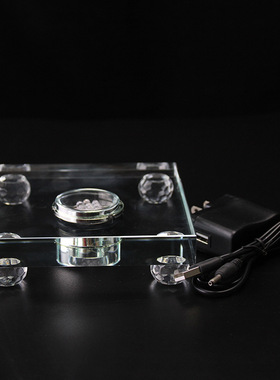 水晶玻璃工艺品水晶发光底座透明酒吧柜台摆件佛像灯座舍利塔底座