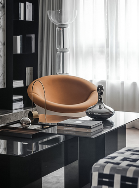 质感滴水造型现代玻璃样板间客厅抽象银色软装饰品摆设