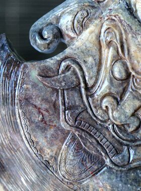 湘崎雀寿山石龙华富贵摆件客厅办公摆设手工雕刻工艺品送礼收藏