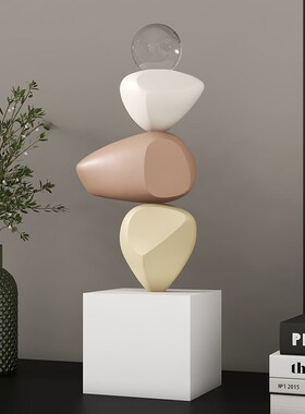 时来运转桌面摆件客厅酒柜办公室房间玄关家居软装饰品石头工艺品