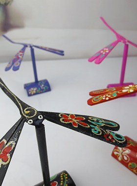 竹子木制竹蜻蜓蜻蜓活动现场装饰品小件创意平衡玩具小玩具