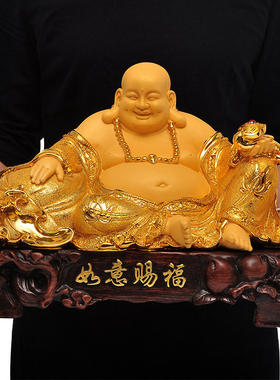 弥勒佛摆件招财佛像笑佛大肚佛居家供奉家用寺庙客厅工艺装饰品