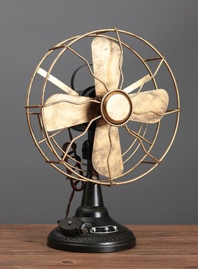 复古怀旧老式电风扇模型摆件酒吧咖啡厅餐厅橱窗装饰品陈列道具