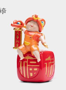 生艺术《舞》桌福临门雕塑生肖仲夏蛇礼物日礼品面摆件