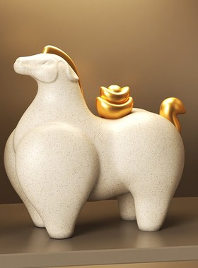 马上有钱招财摆件客厅玄关电视酒柜办公室装饰品高档乔迁开业礼物