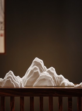 鱼缸沉水装饰品假山小摆件创意微景观雪山园艺盆景造景禅意新中式