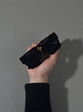 欧美潮人方形大框墨镜百万富翁级感镶钻星星装饰大圆脸太阳眼镜