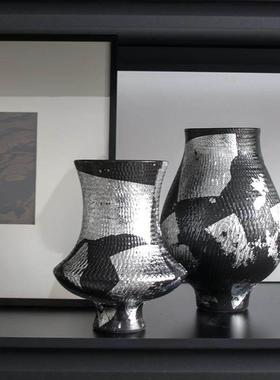 新中式样板房茶空间茶室茶柜茶叶罐茶饼摆件展示架软装搭配套装