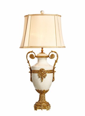 欧式奢华白色陶瓷镶铜装饰摆件家居客厅玄关送礼工艺品摆设品