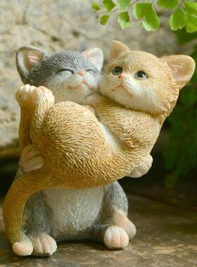 创意小猫咪摆件仿真家居装饰品日式桌面送男女朋友生日礼物儿童节