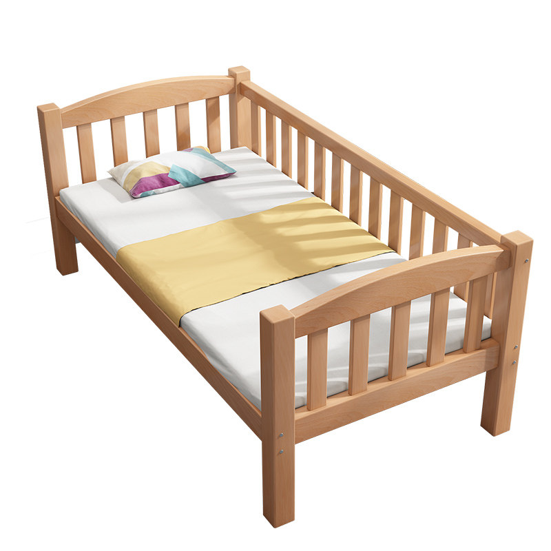 榉木儿童床实木加宽床带护栏婴儿小床男孩女孩单人床床边拼接大床,淘宝优惠券,粉丝福利购,淘宝优惠卷