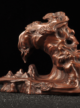 紫铜高山流水摆件家居客厅电视柜博古架新中式装饰品乔迁新居礼品