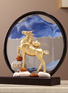 新中式马上有钱客厅家居招财摆件办公室电视柜装饰品乔迁开业礼物