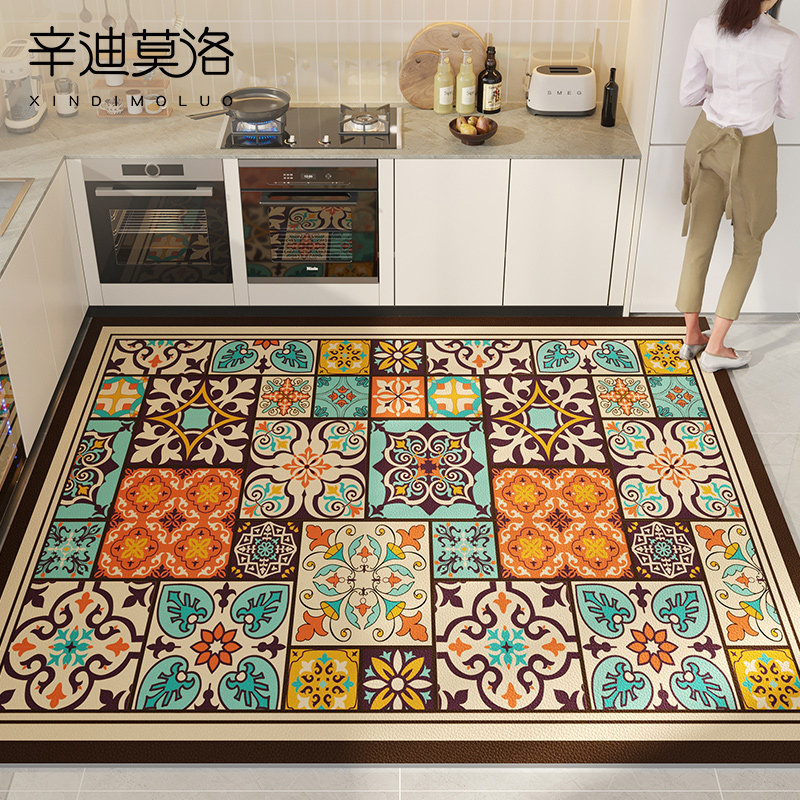厨房专用地垫可擦免洗皮革全铺脚垫2024新款防滑防油门垫防水地毯,淘宝优惠券,粉丝福利购,淘宝优惠卷