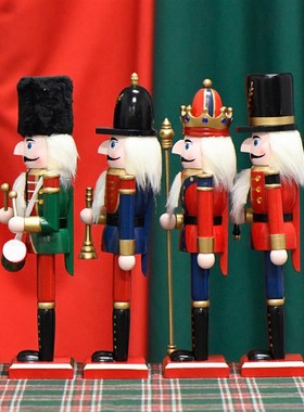 俄罗斯胡桃夹子士兵摆件木偶音乐盒木头人儿童房新年圣诞节装饰品